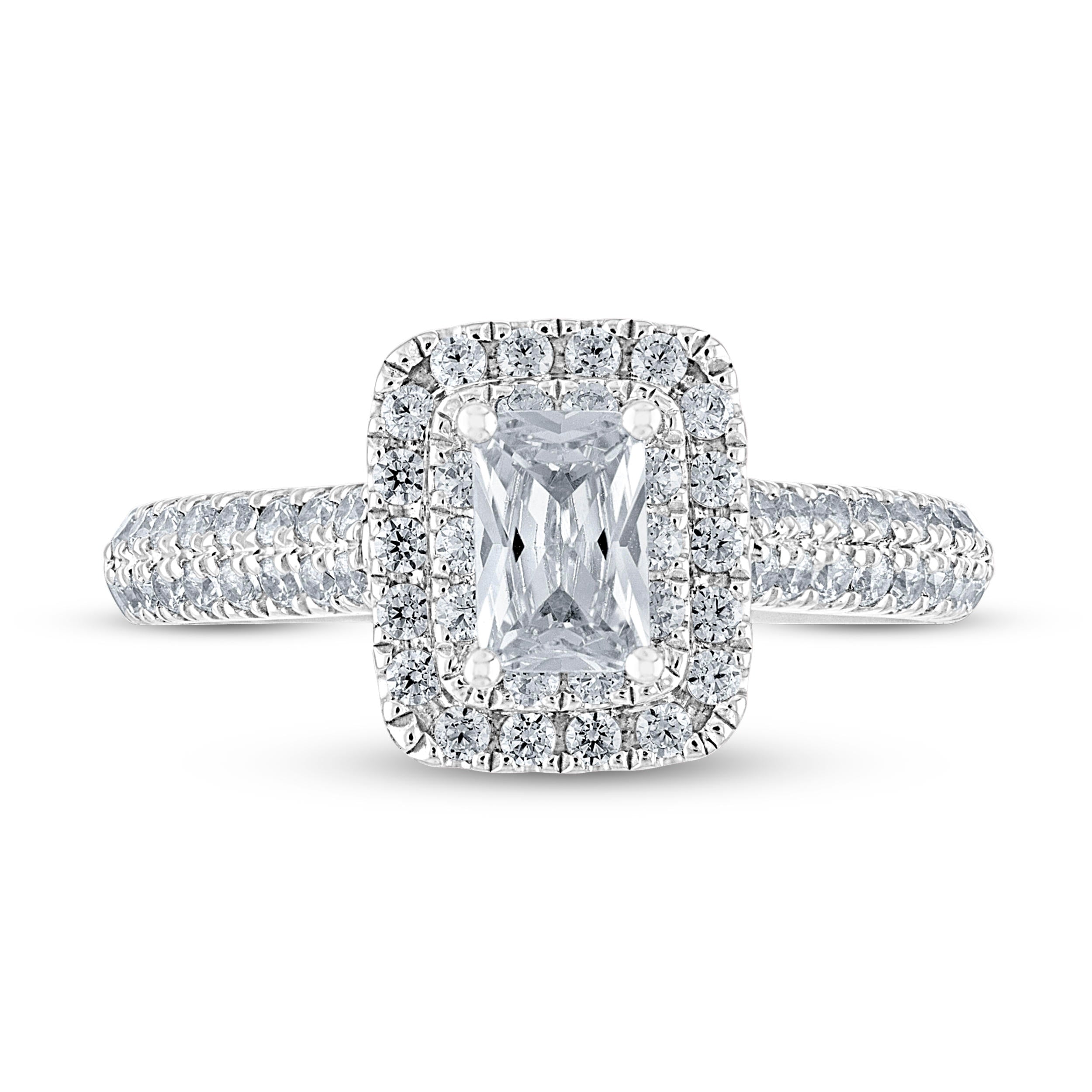 Emerald-cut Leo Diamond Engagement Ring 1 ct tw 14K White Gold