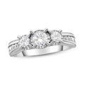 3 Stone Diamond Engagement Ring 1 ct tw Round-cut 10K White Gold