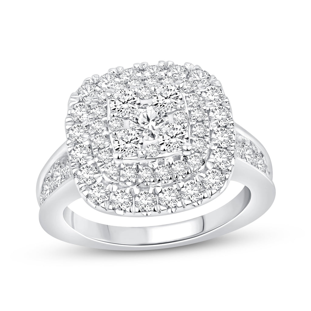 Diamond Engagement Ring 2 ct tw Round-cut 14K White Gold