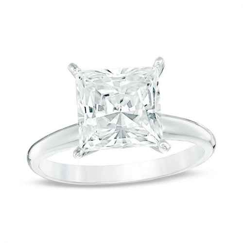 3 CT Certified Princess-Cut Diamond Solitaire Engagement Ring in 14K White Gold (I/SI2)