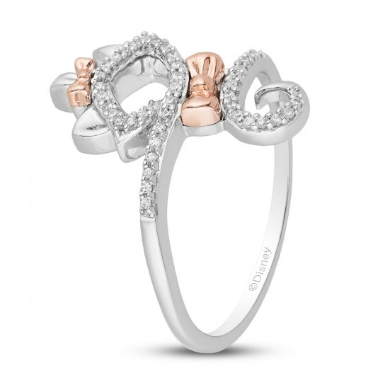 Aristocats Diamond Ring 1/10 ct tw Sterling Silver/10K Rose Gold