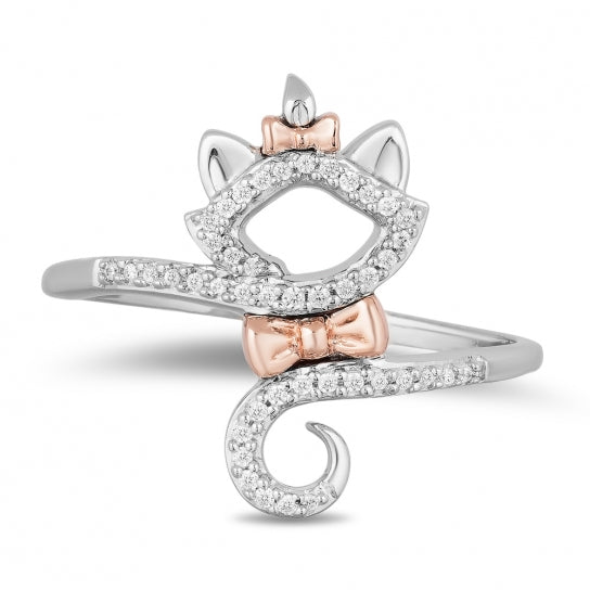 Aristocats Diamond Ring 1/10 ct tw Sterling Silver/10K Rose Gold