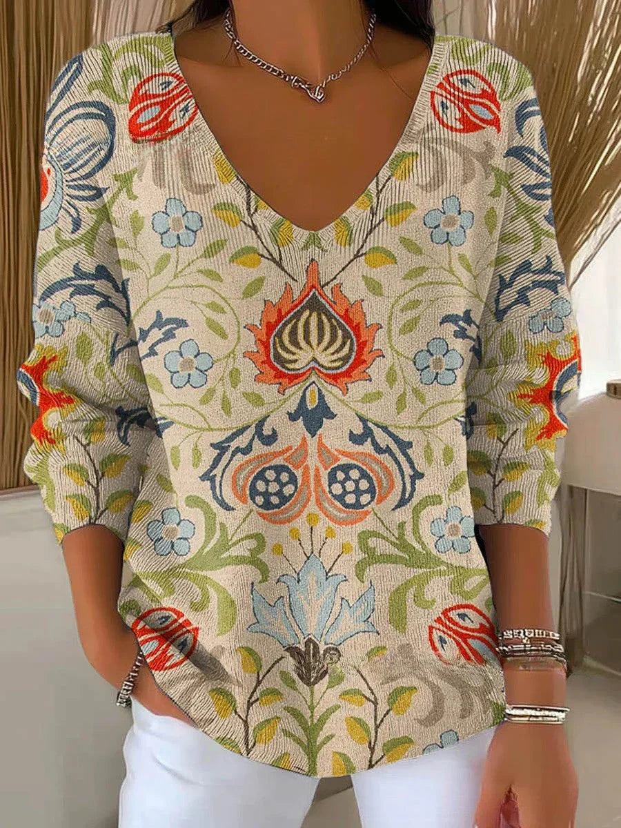 Aurielle™ | Colorful V-Neck Sweater
