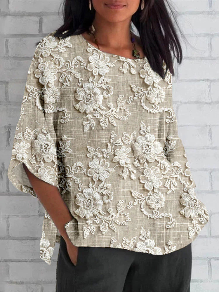 ALIRA™ – VINTAGE FLORAL PRINT TOP