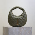 YSL 25S ICARE BABY 17 IN DARK OLIVE QUILTED CALFSKIN GOLD HARDWARE