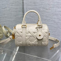 DIOR GROOVE 20 BAG IN WHITE CREAM MACROCANNAGE CALFSKIN WITH GOLD HARDWARE