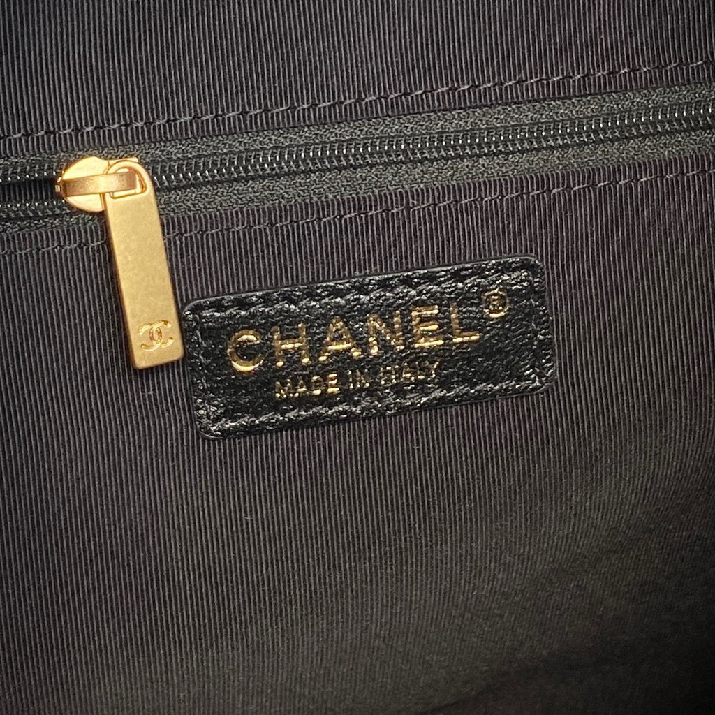 CHANEL 25S HOBO BAG 33 IN BROWN SUEDE AND BLACK CALFSKIN WITH GOLD HARDWARE